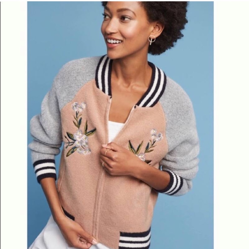 Maeve Varsity Embroidered Bomber